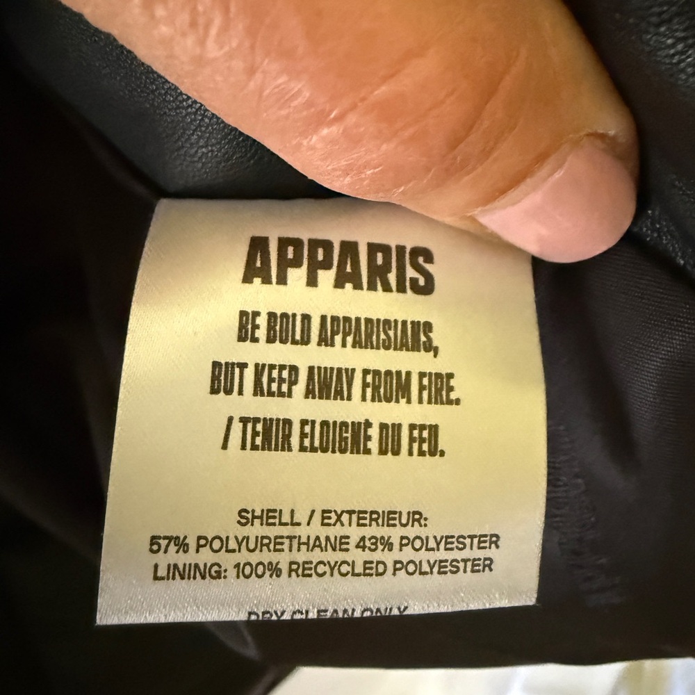 Apparis Quilted Faux Leather Black Jacket - Picture 10 of 12